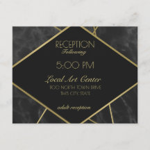 幾何学的なゴールドラインと大理石のレセプション