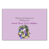 幾何学的なゴールド & ジャカランダの花 テーマ テーブルナンバー (裏面)