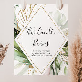 幾何学的なゴールド トロピカル ろうそくが燃える看板 ポスター