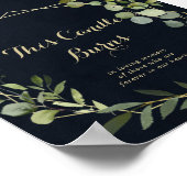 幾何学的なゴールド ブルー グリーン このキャンドルが燃えるサイン ポスター (角)