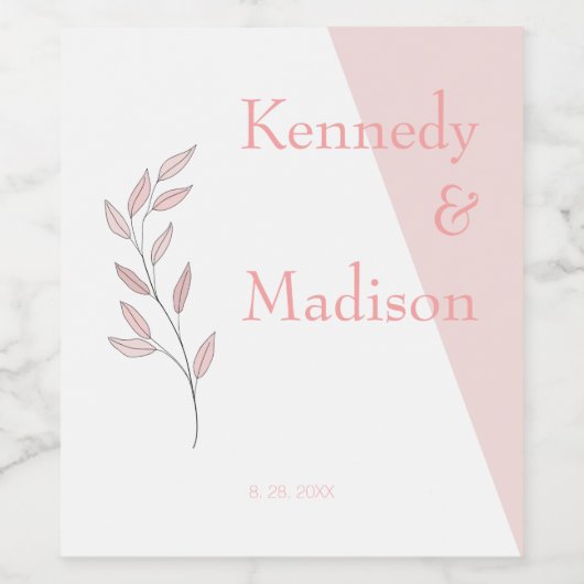 幾何学的なサンゴの驚くべき予算 ワインラベル (シングルラベル)