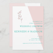 幾何学的なサンゴの驚くべき予算 招待状 (正面/裏面)