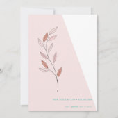 幾何学的なサンゴ新しい素晴らしい叙事的な予算価値 招待状 (裏面)