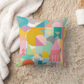 幾何学的なシェイプのコラージュ(明るいおもしろい色) クッション (ブランケット)