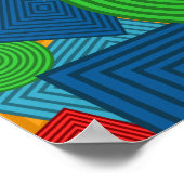 幾何学的なシェイプのコラージュ(明るいカラー) ポスター (角)