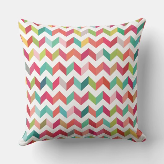 幾何学的なシェブロンの矢の三角形パターンクッション クッション (裏面)