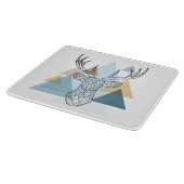 幾何学的なシカのポートレート カッティングボード (角)