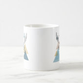幾何学的なシカのポートレート コーヒーマグカップ (中央)