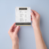 幾何学的なシックなゴールドのハサミ　大理石のヘアスタイリスト チラシ (手)