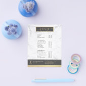 幾何学的なシックなゴールドのハサミ　大理石のヘアスタイリスト チラシ (シングル)