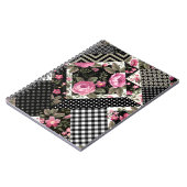 幾何学的なシームレスなフローラパッチワークパターン ノートブック (左側)