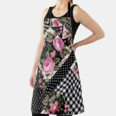 幾何学的なシームレスフローラパッチワークパターン エプロン (インサイチュ)