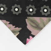 幾何学的なシームレスフローラパッチワークパターン フリースブランケット (角)