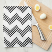 幾何学的なジグザグパターン キッチンタオル (四つ折り)
