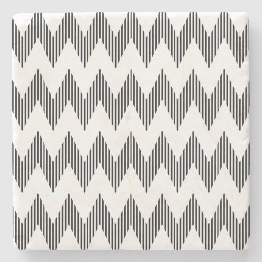 幾何学的なジグザグパターン ストーンコースター (正面)