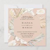 幾何学的なジャングルのフレーム結婚式招待状 招待状 (正面)
