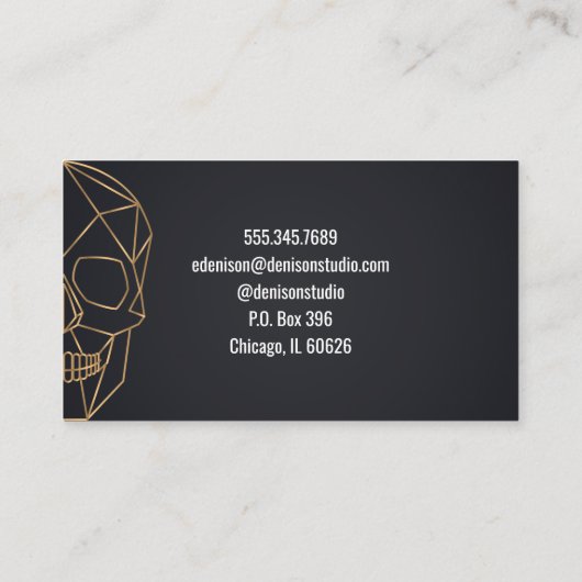 幾何学的なスカル 名刺 (裏面)