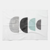 幾何学的なスカンジナビアの抽象デザインのふきん キッチンタオル (横)