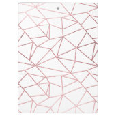 幾何学的なスタイリッシュでエレガントなのどのばら色の金ゴールド クリップボード (裏面)