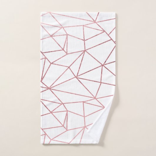 幾何学的なスタイリッシュでエレガントなのどのばら色の金ゴールド バスタオルセット (ハンドタオル)