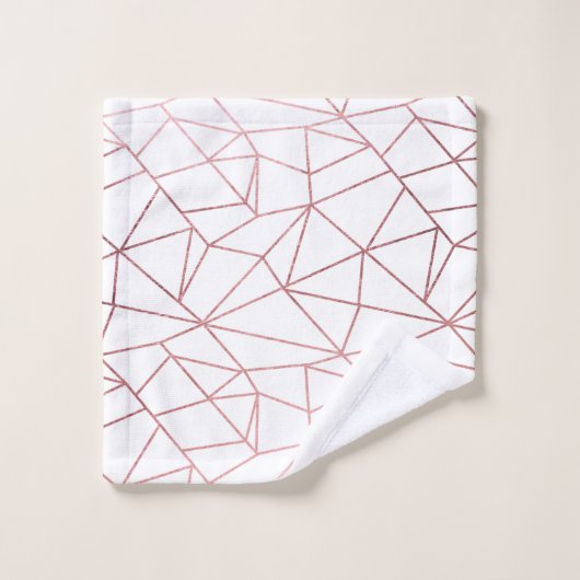 幾何学的なスタイリッシュでエレガントなのどのばら色の金ゴールド バスタオルセット (ウォッシュタオル)