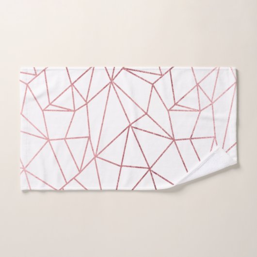 幾何学的なスタイリッシュでエレガントなのどのばら色の金ゴールド バスタオルセット (ハンドタオル)