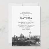 幾何学的なスタイリッシュな写真 卒業パーティー 招待状 (裏面)