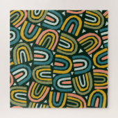 幾何学的なスタイル、ヴィンテージパターンの虹。 ジグソーパズル (横)