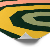 幾何学的なスタイル、ヴィンテージパターンの虹。 ポスター (角)