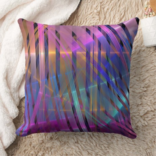 幾何学的なストライプの装飾 クッション (ブランケット)