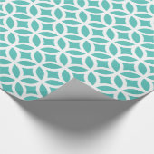 幾何学的なターコイズの包装紙 ラッピングペーパー (角)