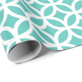 幾何学的なターコイズの包装紙 ラッピングペーパー (ロールコーナー)