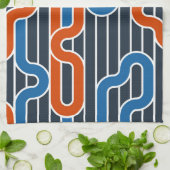 幾何学的なツイスト線ヴィンテージ キッチンタオル (折り畳み)