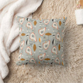 幾何学的なティール(緑がかった色)及び青いパターン クッション (ブランケット)