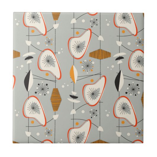 幾何学的なティール（緑がかった色）及び青いパターン タイル (正面)