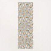 幾何学的なティール（緑がかった色）及び青いパターン ヨガマット (正面)