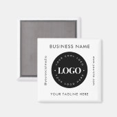 幾何学的なテキストカスタムビジネス会社ロゴ モダン マグネット (正面/裏面)