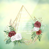 幾何学的なテラリウム ワインレッド 花 開店時間 ウィンドウサイン (シート3)