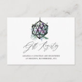 幾何学的なテラリウム 花のウェディングギフト登録 エンクロージャーカード (正面)