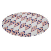 幾何学的なデコシェイプピンクコーラルブルー カッティングボード (角)