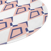 幾何学的なデコシェイプピンクコーラルブルー カッティングボード (角)