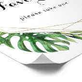 幾何学的なデザインのトロピカルグリーンのギフトサイン ポスター (角)