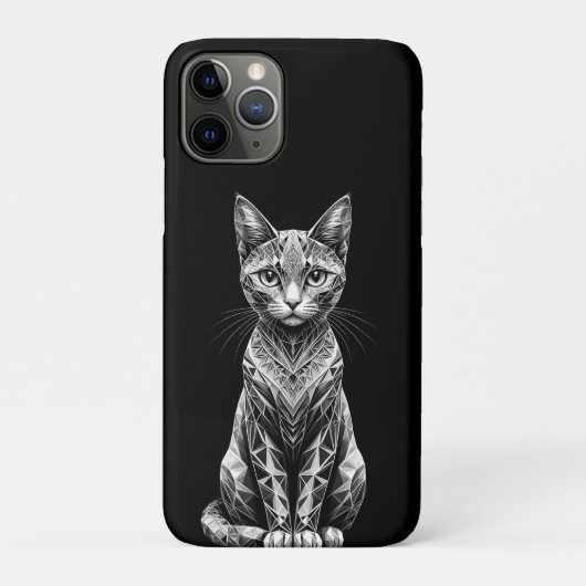 幾何学的なデザインの猫のポリゴナルアート Case-Mate iPhoneケース (裏)
