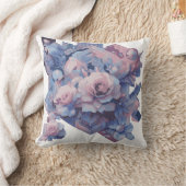 幾何学的なデザイン枕を持つ着色された未来のバラ クッション (ブランケット)