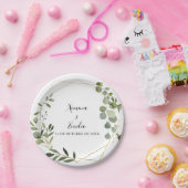 幾何学的なトロピカルグスペインのリ結婚ーンのケーキ ペーパープレート (パーティー)