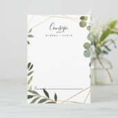 幾何学的なトロピカルグ葉ロンスペインのグの結婚 アドバイスカード (スタンド正面)