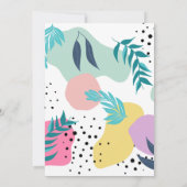 幾何学的なトロピカルリーフの形の写真 卒業式 招待状 (裏面)