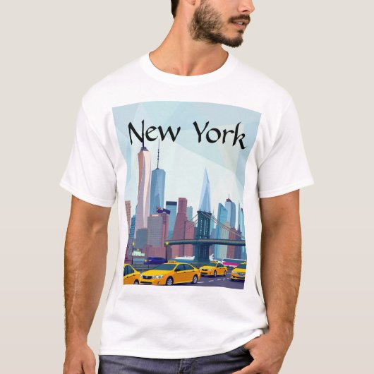 幾何学的なニューヨーク Tシャツ (正面)