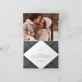 幾何学的なネイビーゴールドのギャツビー結婚式の感謝カード サンキューカード (内部)