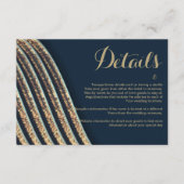 幾何学的なネイビーブルー ティール ゴールド グリッター 詳細 エンクロージャーカード (正面)